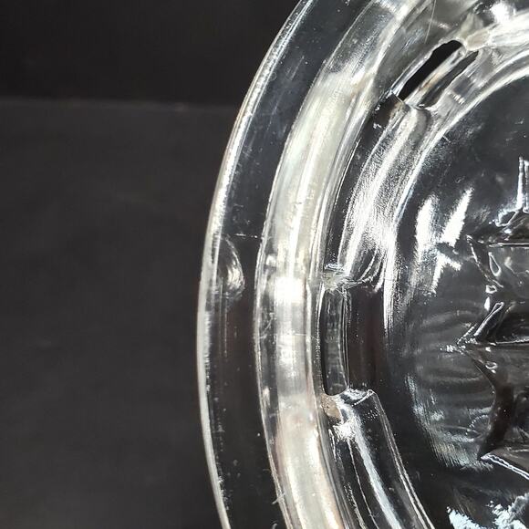 Citrus Reamer Clear Ribbed Glass Juicer with Thumb Tab Handle Vtg - Picture 7 of 12